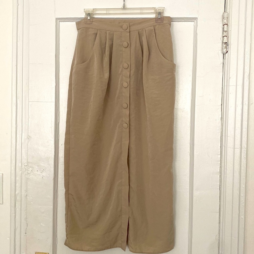 ASOS khaki button front skirt